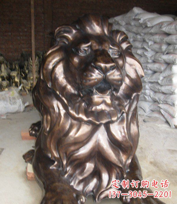 温州静静躺在你身边,西洋狮子铜雕塑给你精致的拥抱