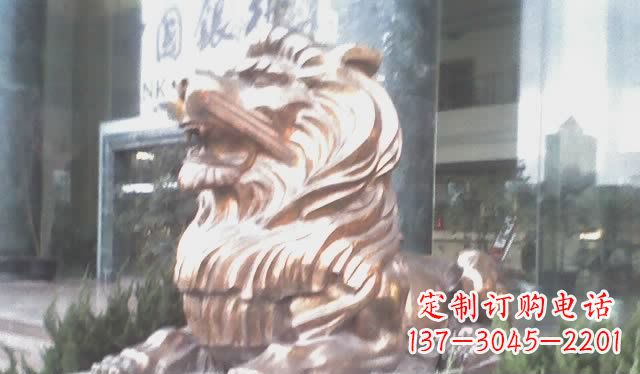 温州中领雕塑:精致狮子铜雕