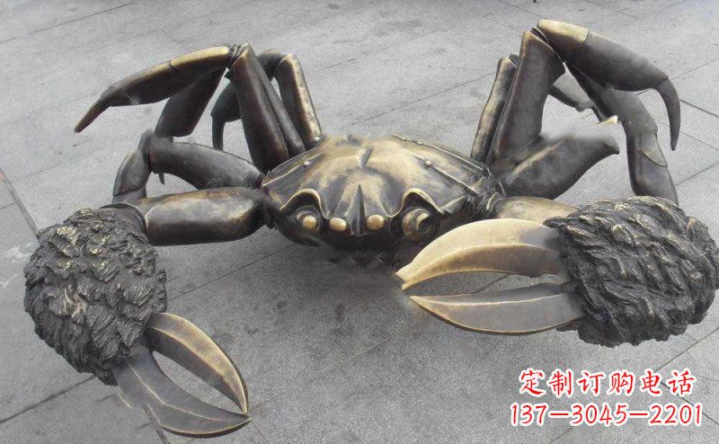 温州中领雕塑以传统工艺出品的螃蟹铜雕,是杰出…