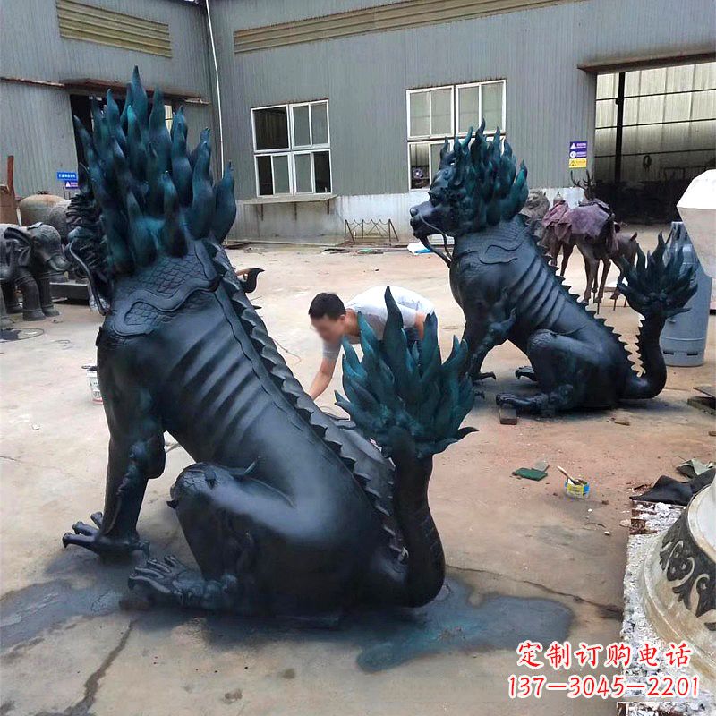 温州高端麒麟雕塑,定制一流雕塑品质