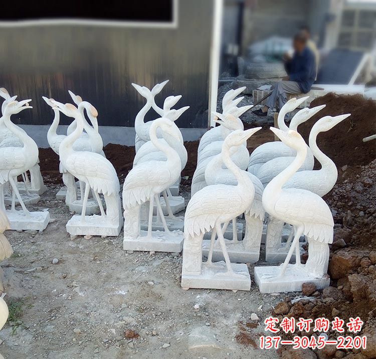 温州精美工艺,传统雕刻——仙鹤石塑