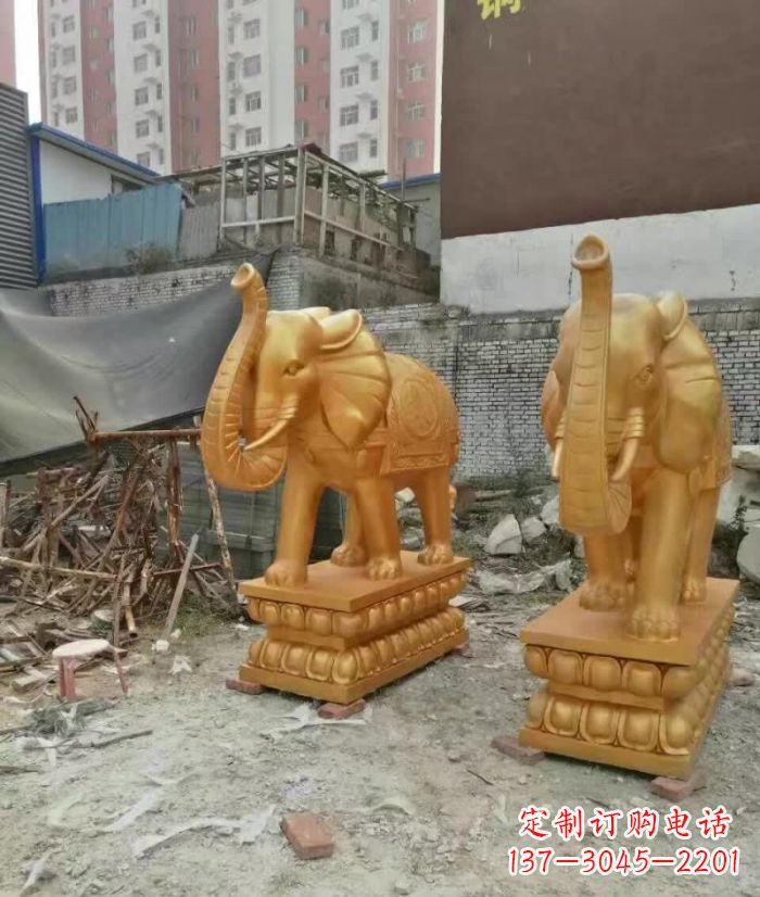 温州大象雕塑,传递招财福利