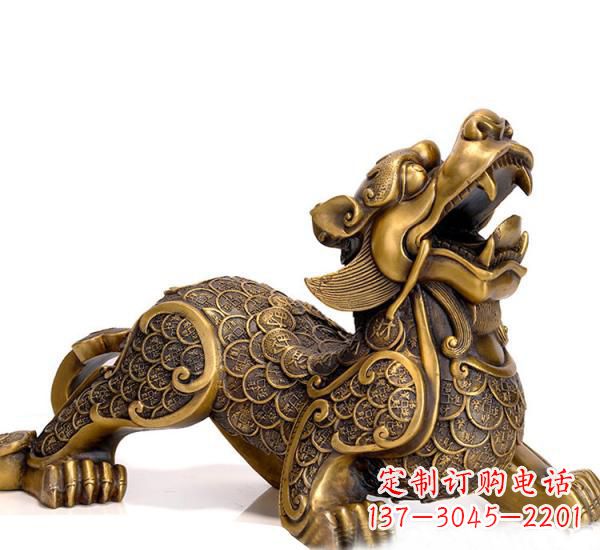 温州特色貔貅铜雕,精致美观,福祉永存