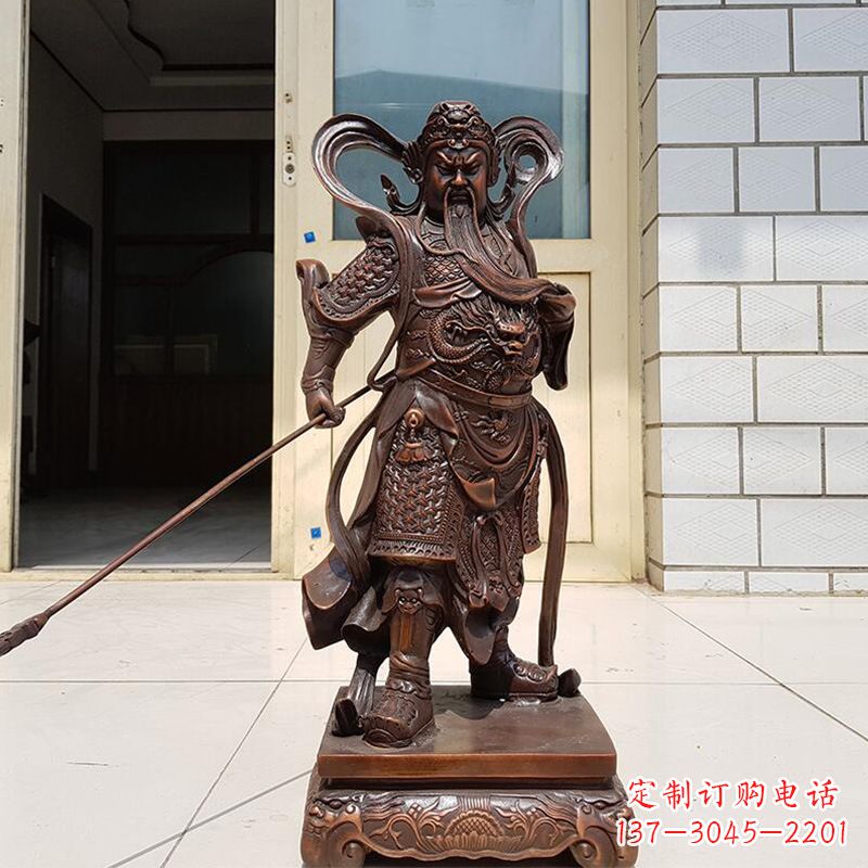 温州唯美古典风格关公铜雕像