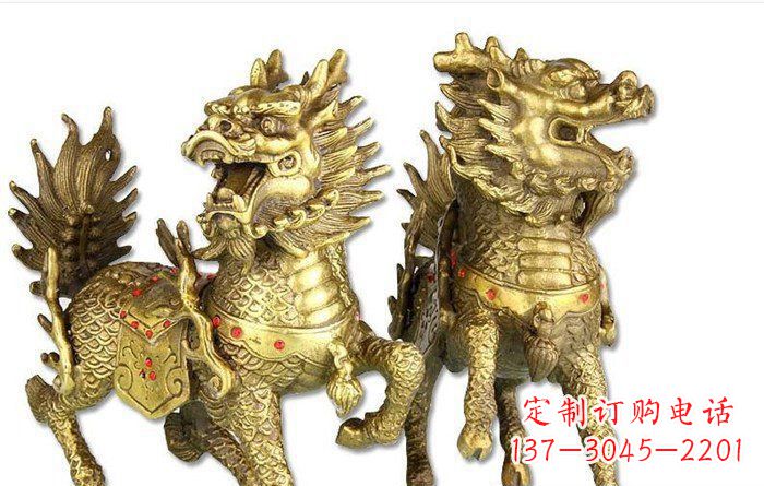 温州开启财富运势的麒麟招财雕塑