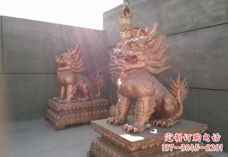 温州拥有传统文化魅力的麒麟铸铜雕塑
