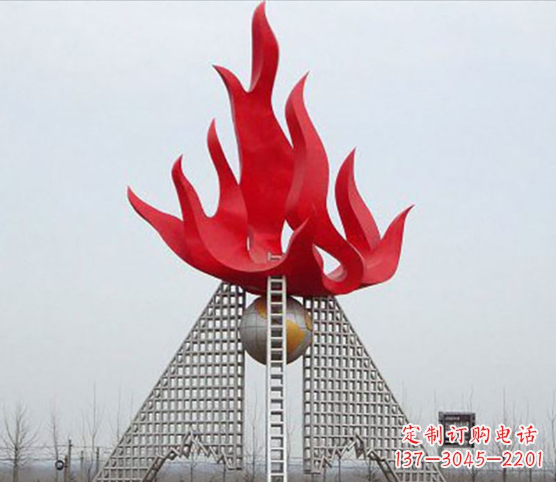 温州金色火苗-优雅华贵的不锈钢景观雕塑