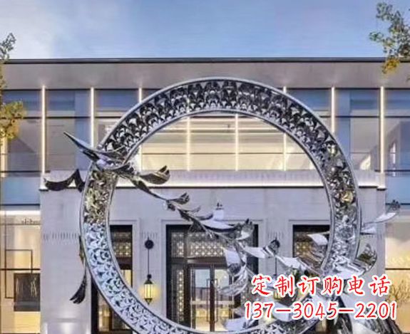 温州华丽大雁不锈钢圆环雕塑