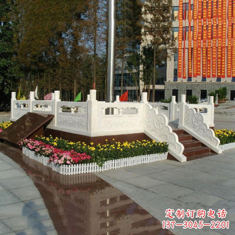 温州高端定制玉石汉白玉石雕广场升旗台