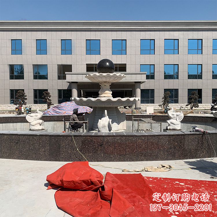 温州中领雕塑:招财石雕喷泉雕塑