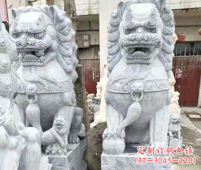 温州象征力量的大理石狮子石雕