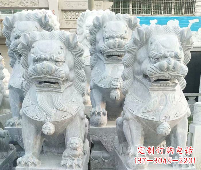 温州企业景观装饰大理石狮子雕塑