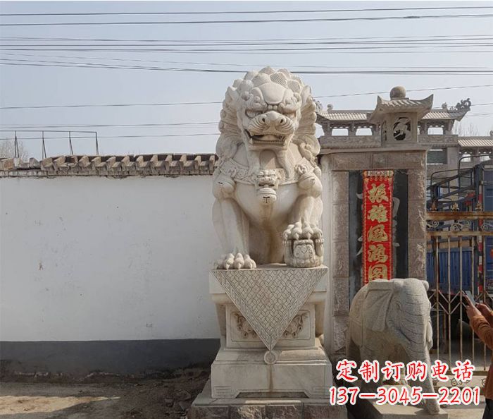 温州精美大理石狮子石雕