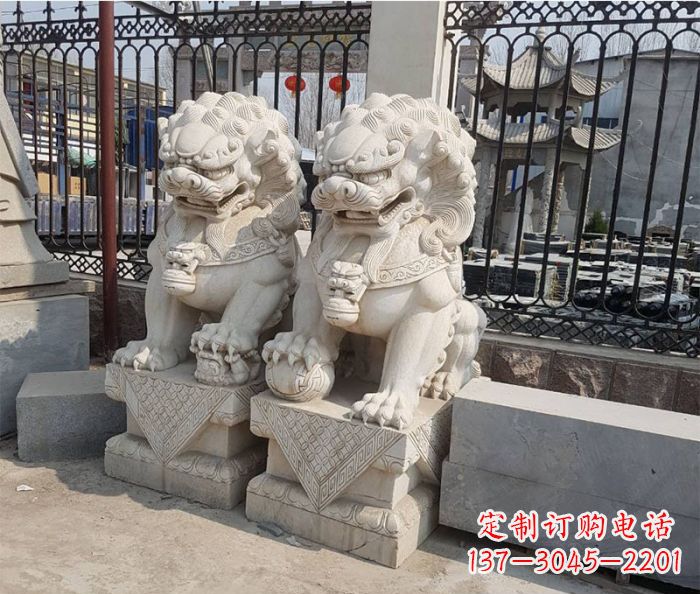 温州中领雕塑:精美大理石狮子雕塑
