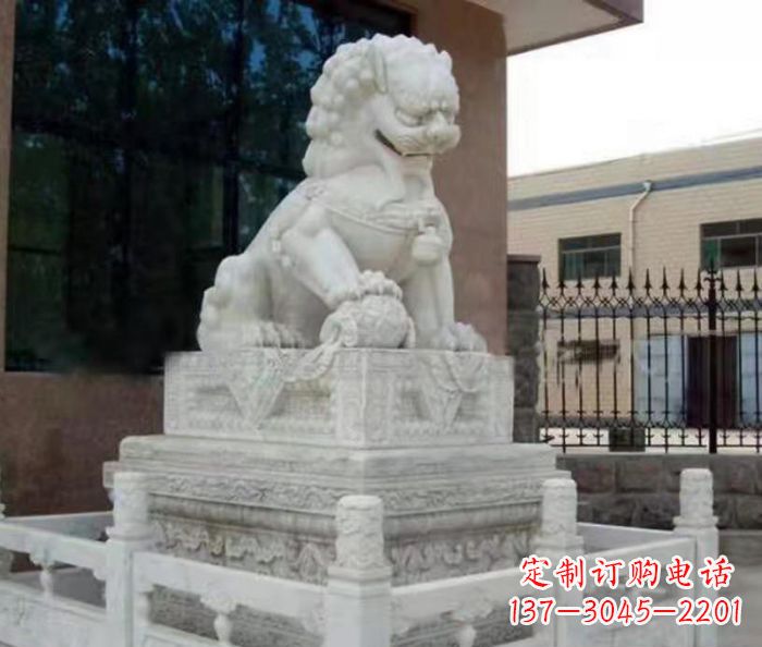 温州宏伟雄浑的大理石狮子石雕