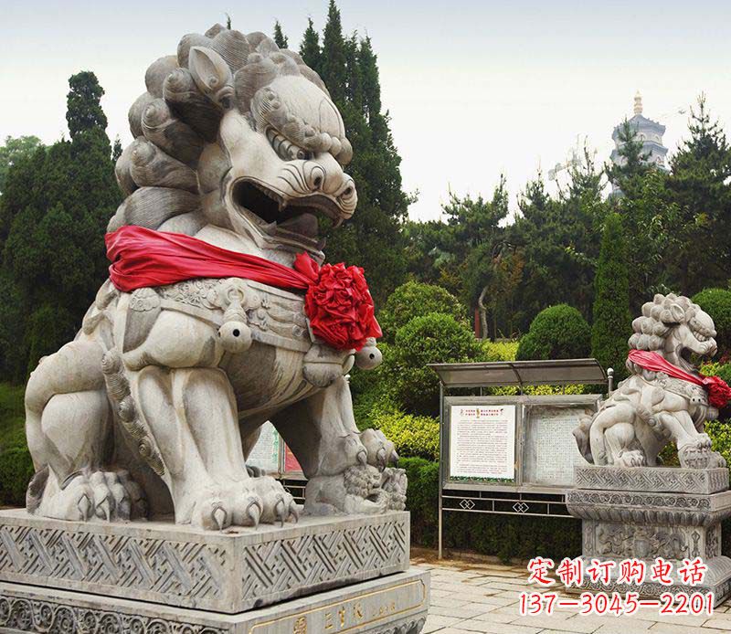 温州艺术精美大理石狮子雕塑