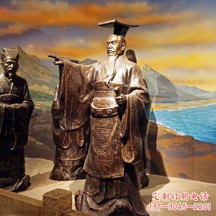 温州中领雕塑-精美秦始皇大型铜雕像