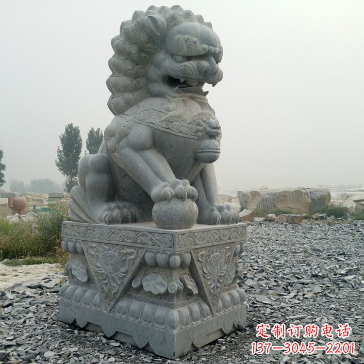 温州青石北京狮子雕塑,雕刻传承千古之魅力