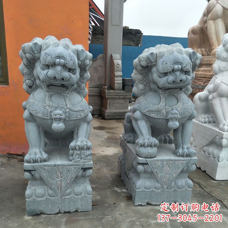 温州精美的青石北京小狮子雕塑