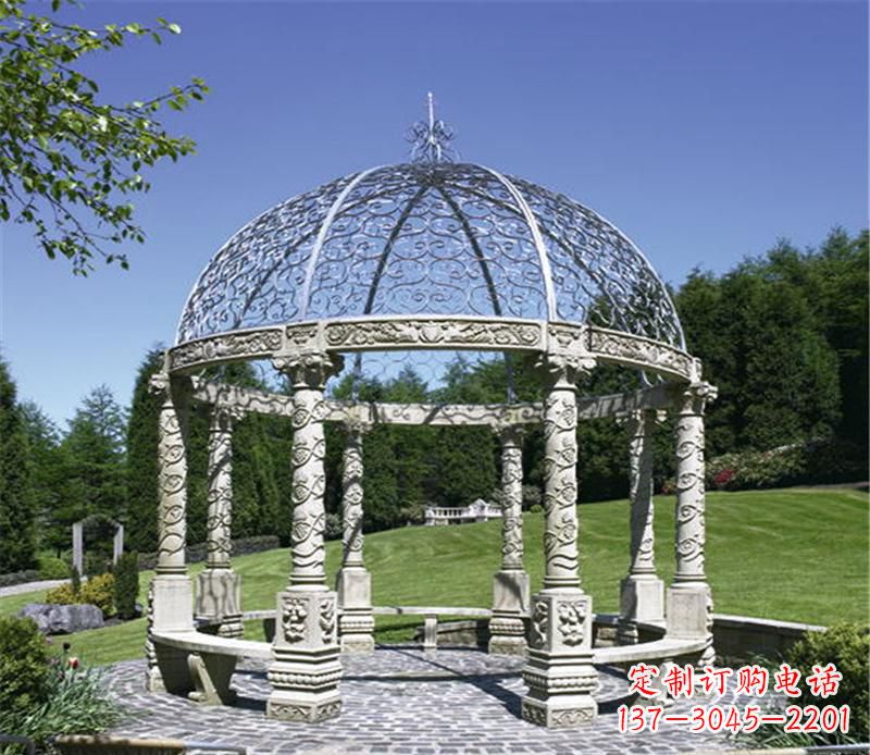 温州全新的青石大型景观凉亭雕塑