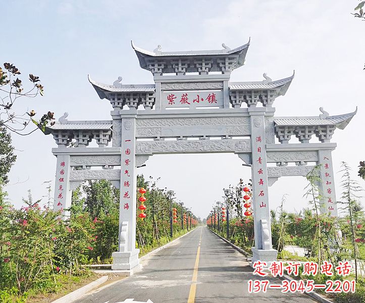 温州青石牌坊雕塑，定制精美而高品质
