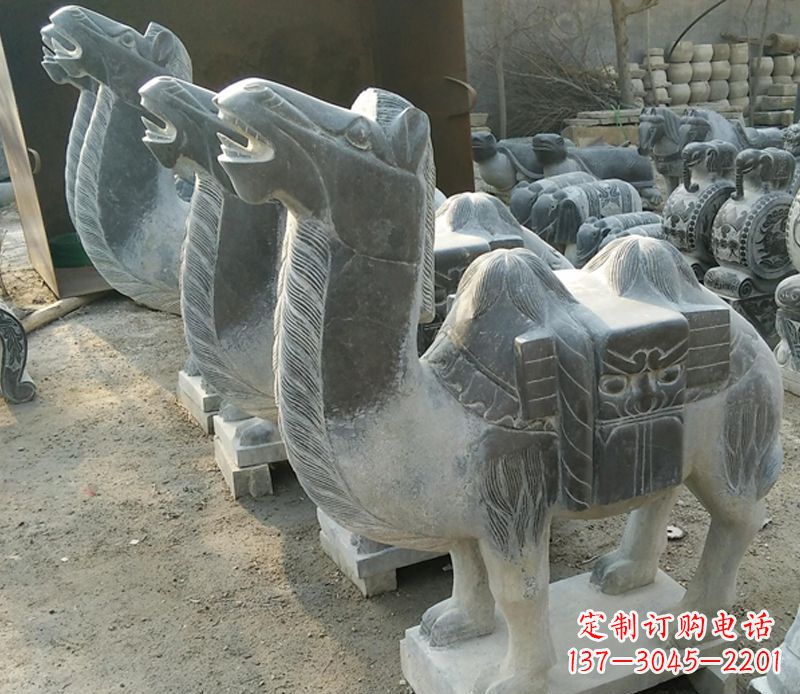 温州青石骆驼雕,把动物活灵活现