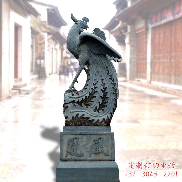 温州匠心之作——青石仿古凤凰雕塑