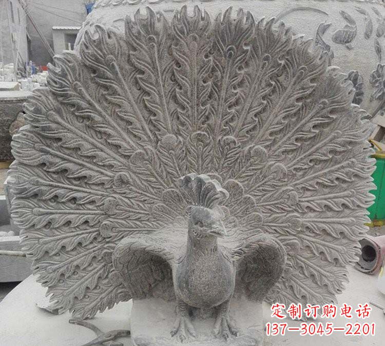 温州孔雀开屏石雕，艺术仿古风华