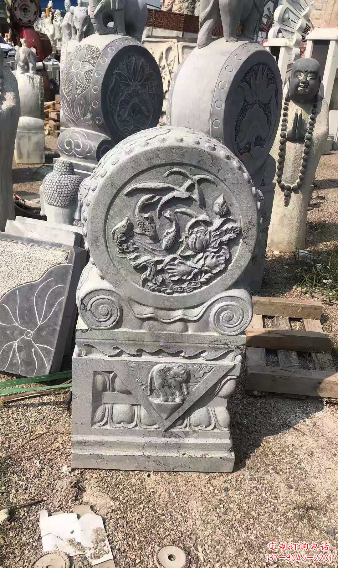 温州别具一格的门墩青石仿古雕塑