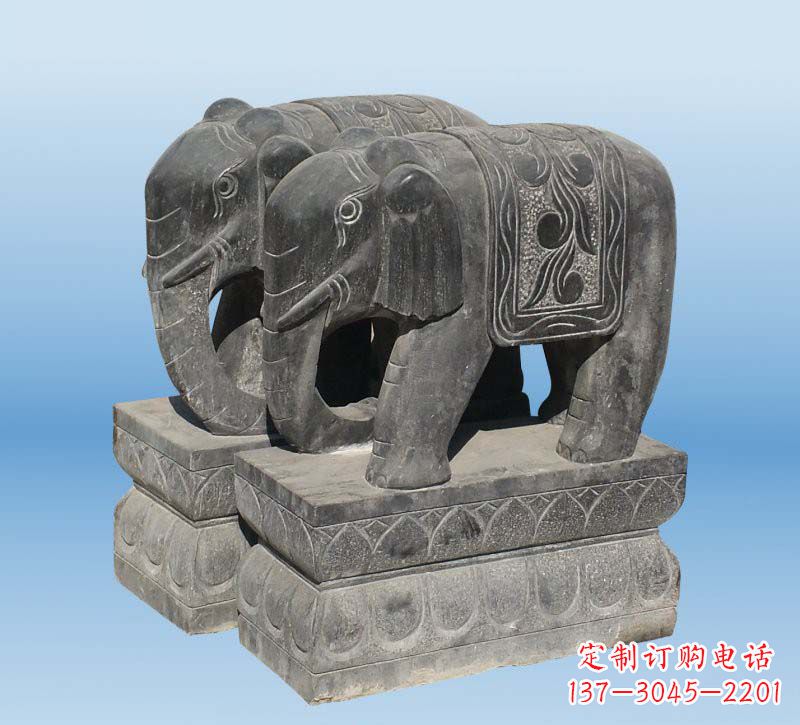 温州仿古石雕大象,雕刻出精美之美