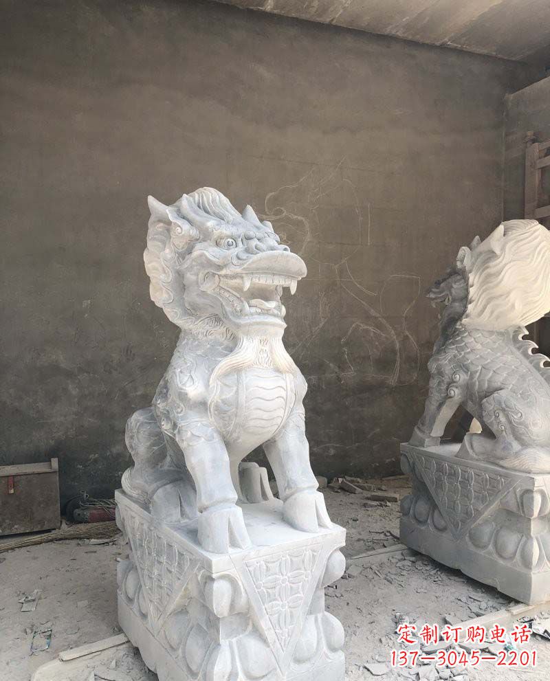 温州精致雕刻,青石仿古麒麟雕塑