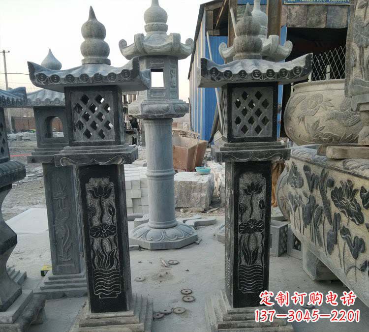温州青石古代照明石灯雕塑,闪耀你的家园