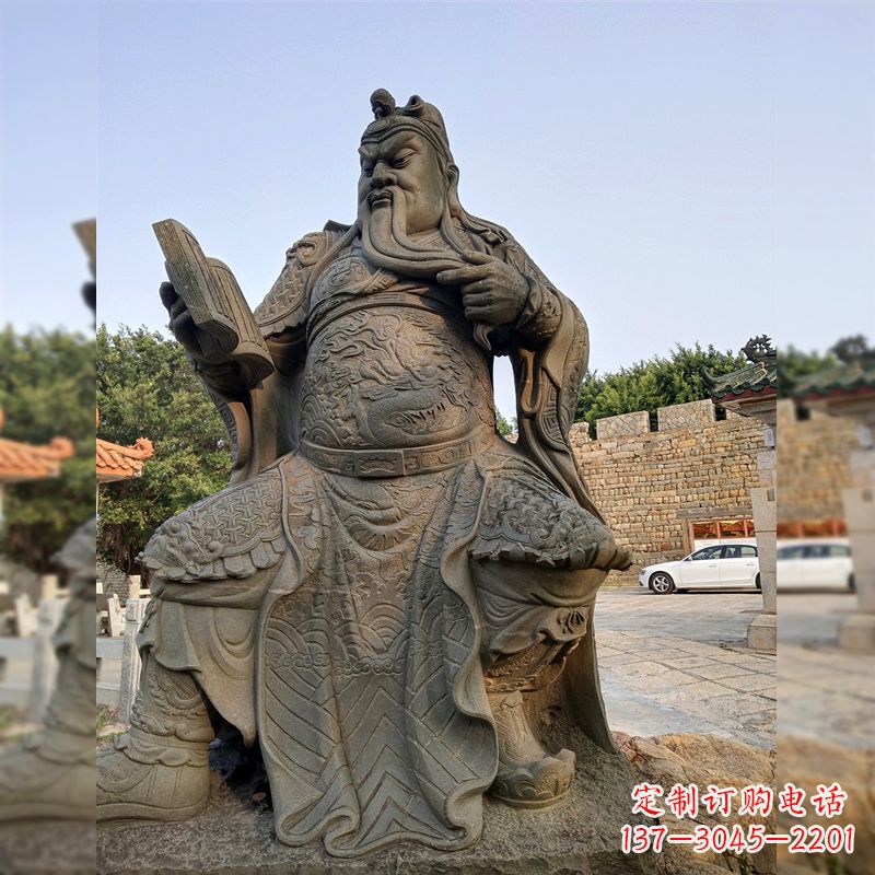 温州青石关公雕塑,让您的家居更加古典优雅
