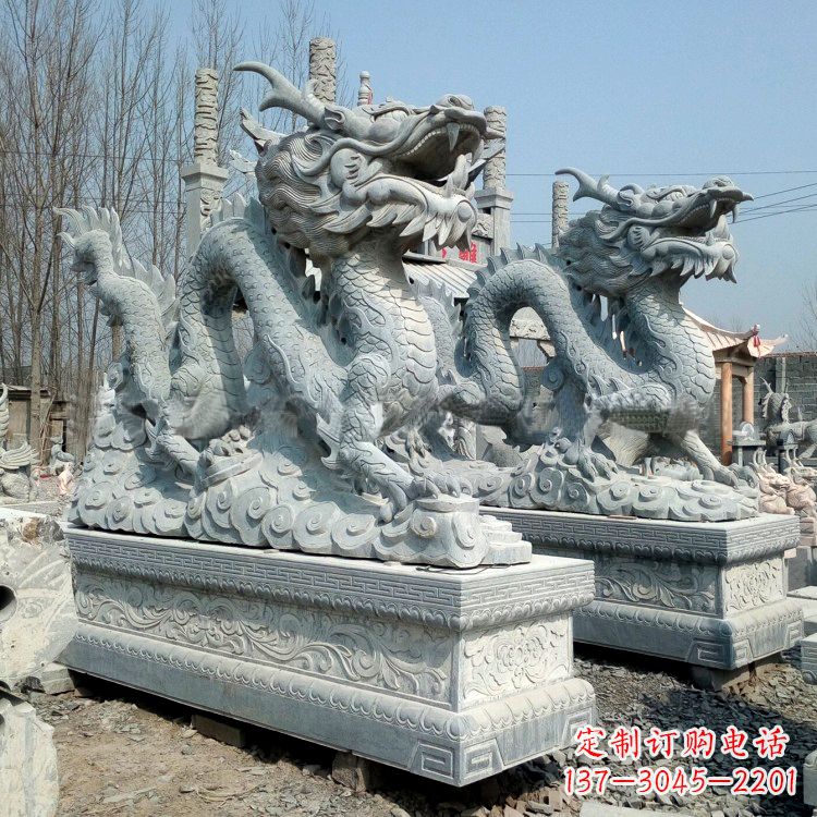 温州传统工艺青石龙雕塑