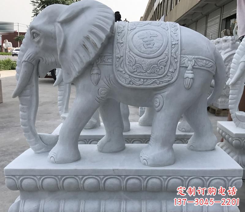 温州青石纳福动物大象雕塑,完美缔造家庭装饰风景