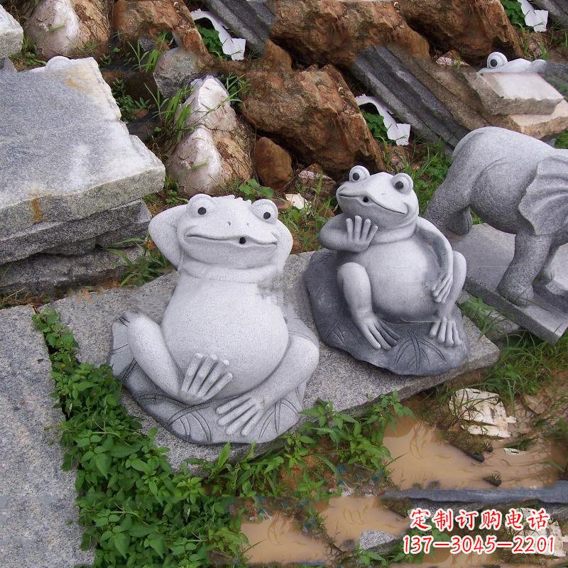 温州别具一格的青石青蛙喷水雕塑