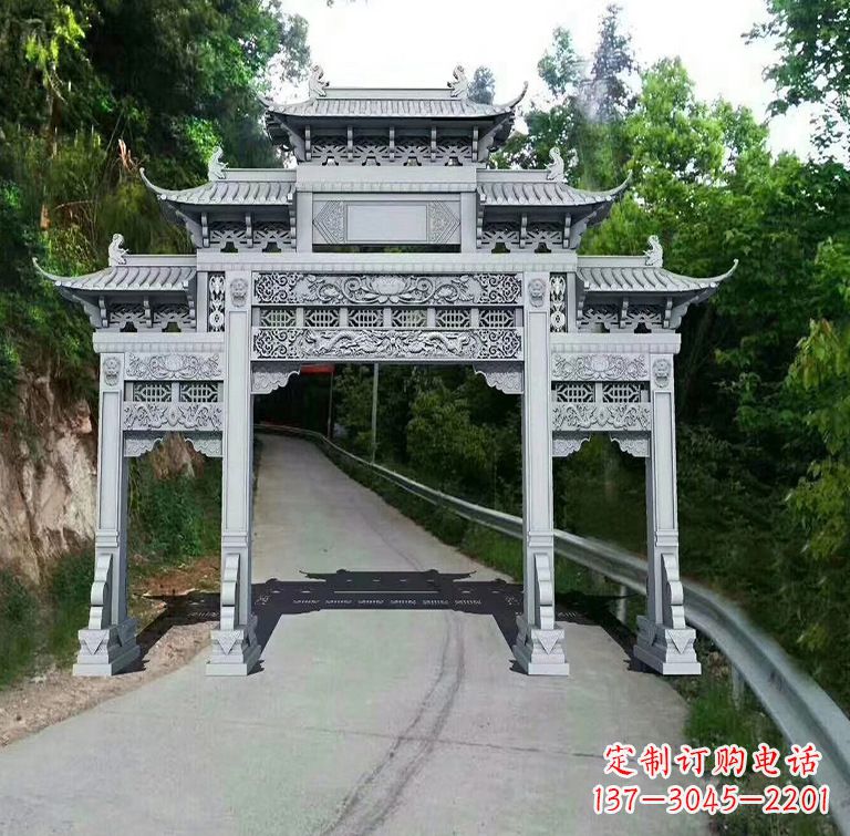 温州青石牌坊雕塑，演绎精致经典