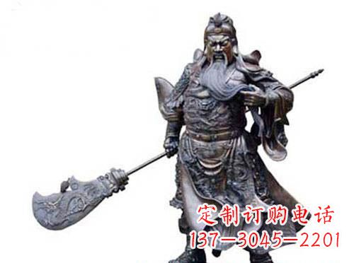温州关羽青铜雕塑,传承历史的精神