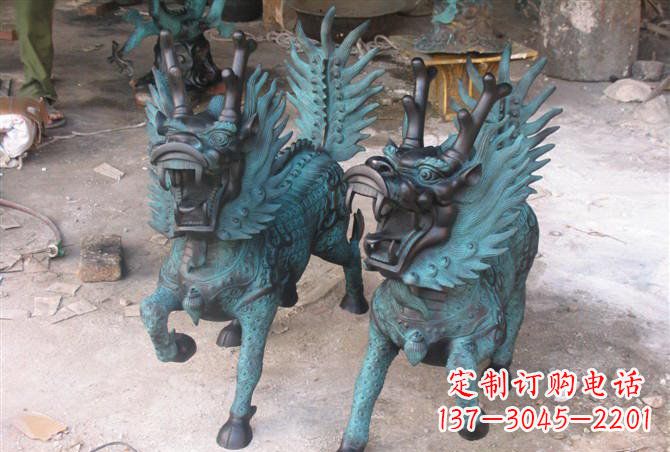 温州追求完美的青铜麒麟雕塑