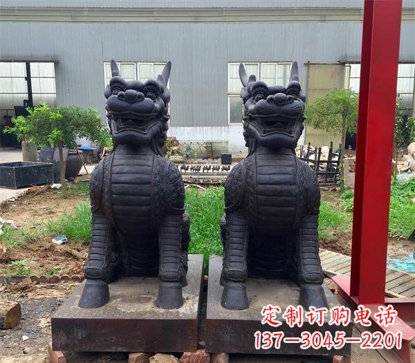 温州青铜精美麒麟雕塑,注入艺术气息