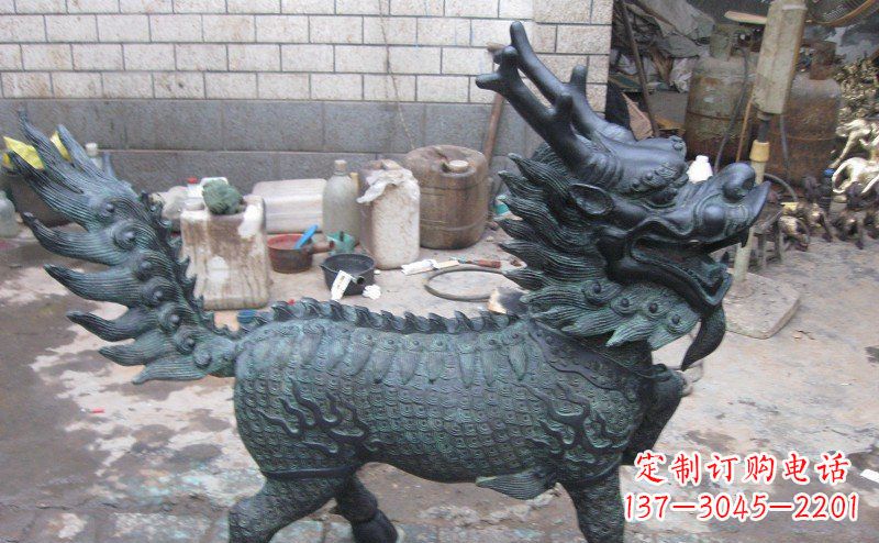 温州青铜雕制神兽麒麟,艺术匠心之至