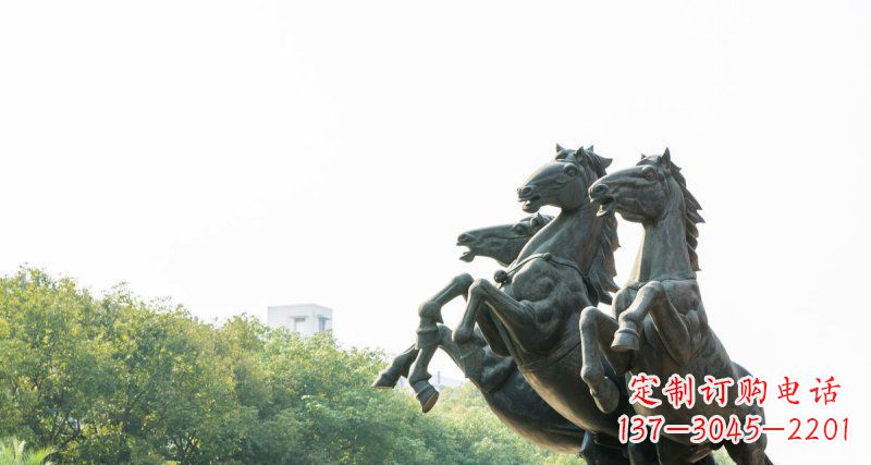 温州中领雕塑出品,精美青铜三匹马铜雕塑