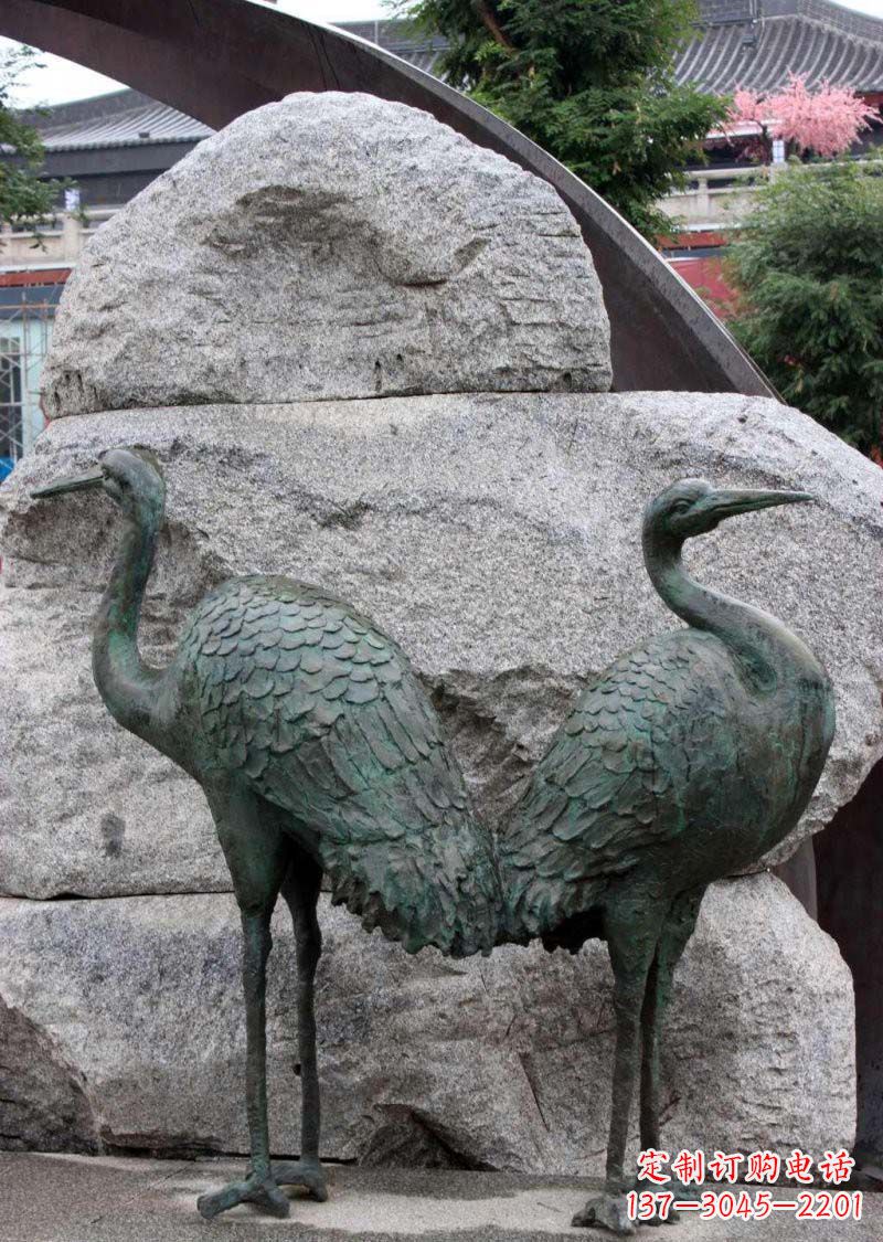 温州青铜仙鹤公园动物雕塑--令人叹为观止的完美艺术品
