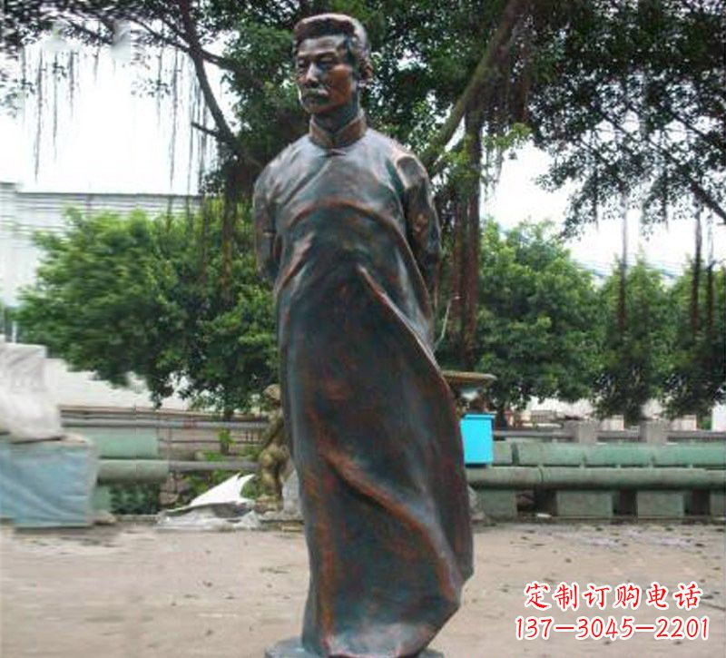 温州青铜雕塑,精致鲁迅雕像