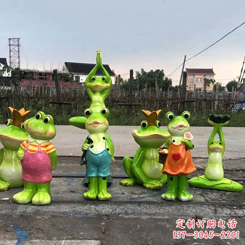 温州精美青蛙玻璃钢卡通雕塑