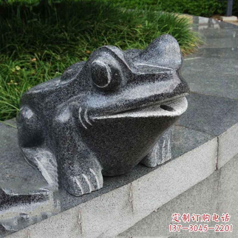 温州活力四射的青蛙喷水雕塑