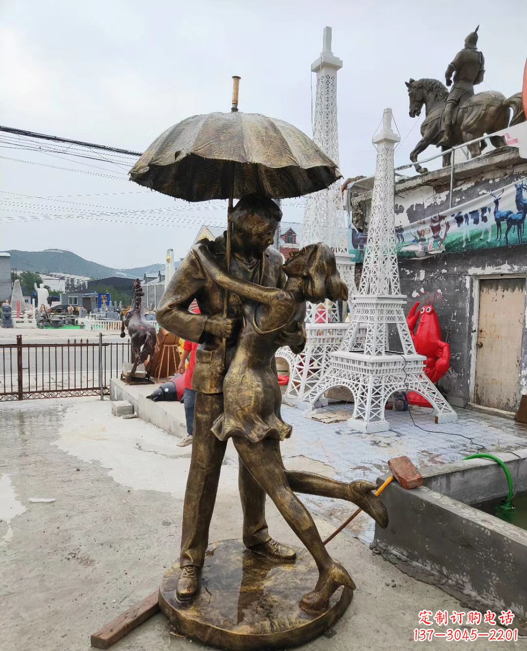 温州真爱永恒,浪漫情侣铜雕塑