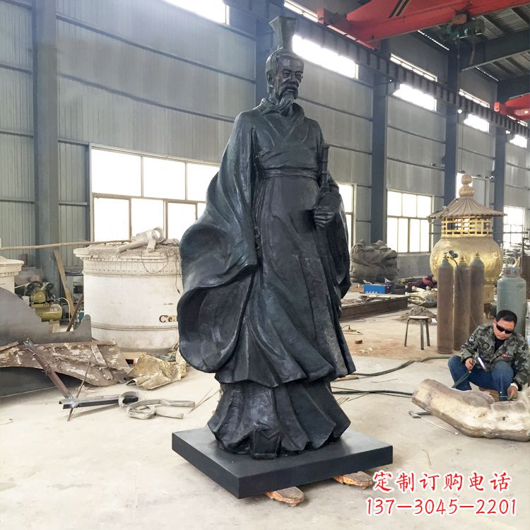 温州体现古典韵味,屈原铜雕塑!
