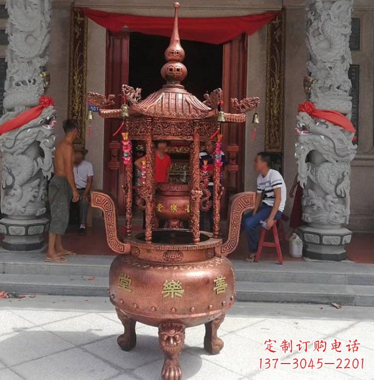 温州精致全铜小香炉雕塑