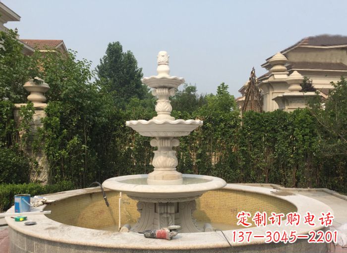 温州三层喷泉公园石雕--唤醒公园原始的气息